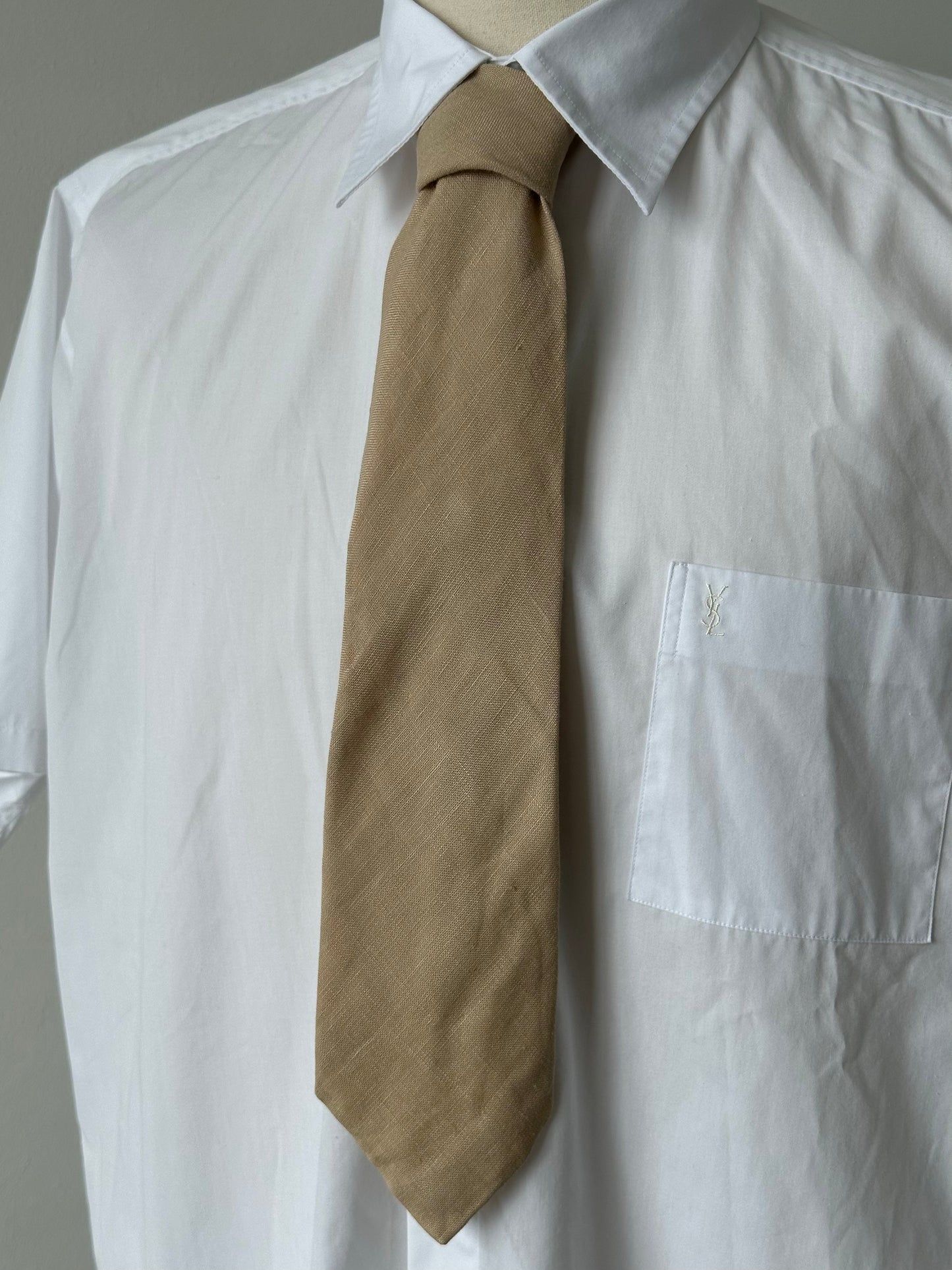 Vintage 1990s Pure Linen Woven Tie