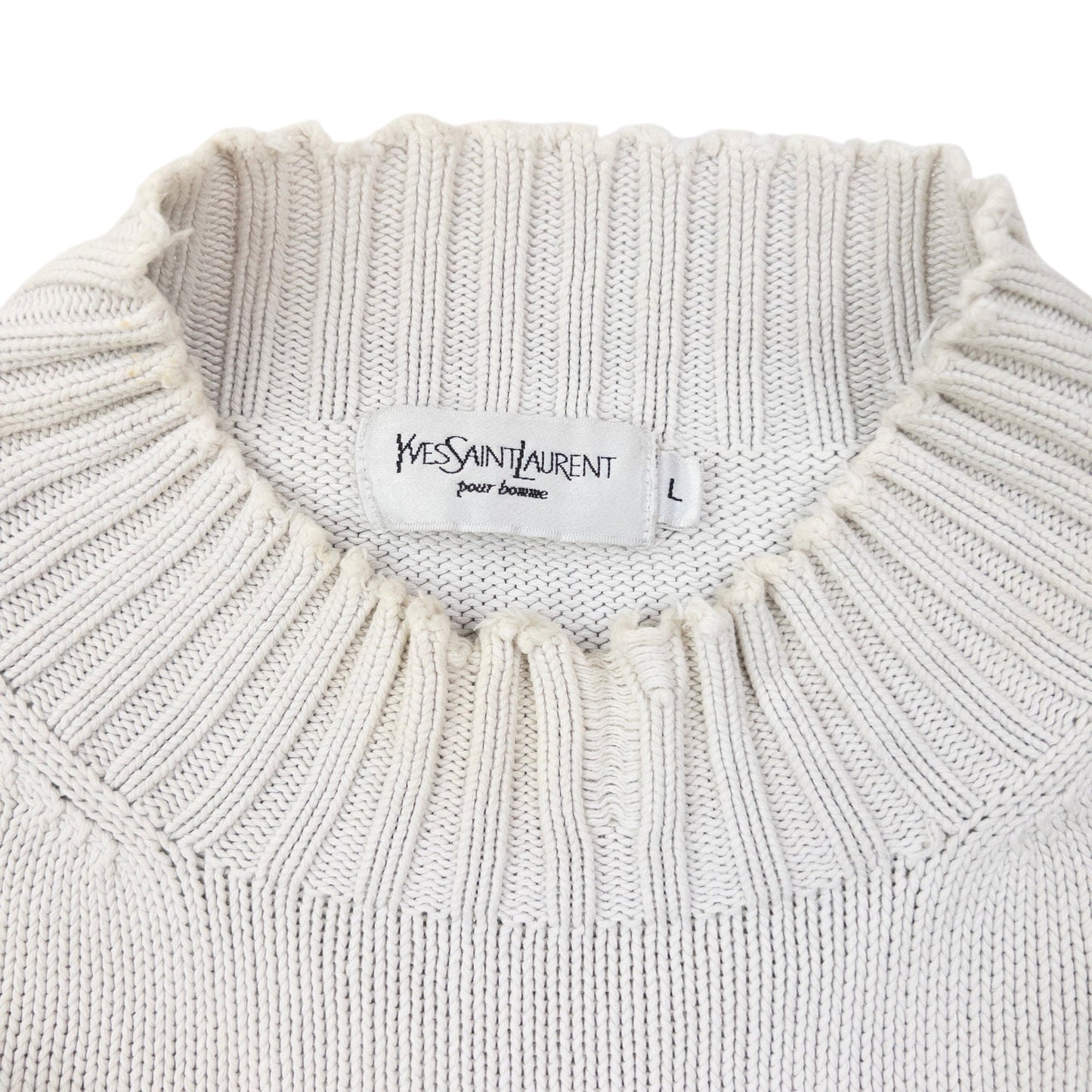 Vintage 2000s YSL Yves Saint Laurent Knit Jumper Size M | Medium, White