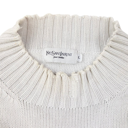 Vintage 2000s YSL Yves Saint Laurent Knit Jumper Size M | Medium, White