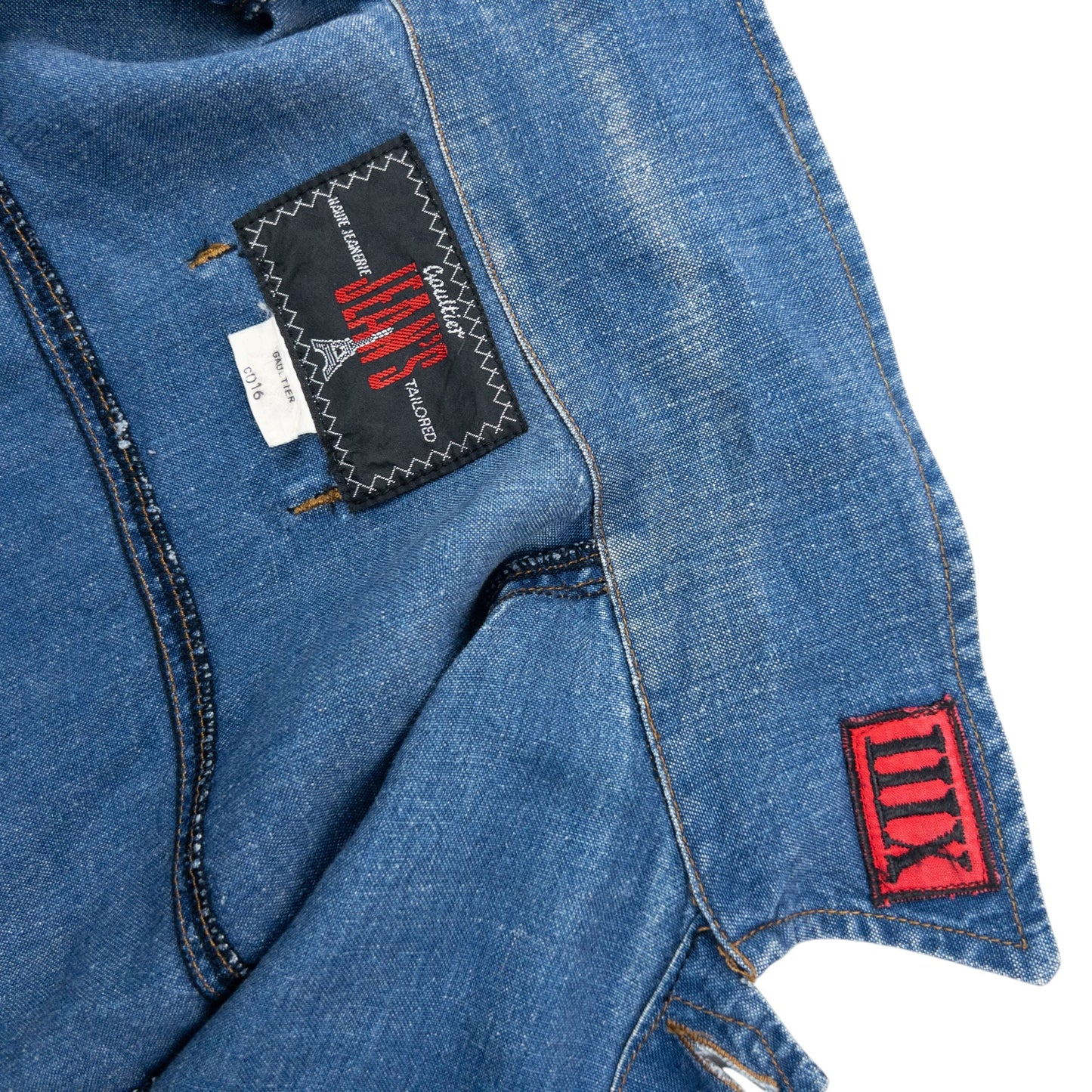 Vintage 2000s Jean Paul Gaultier Linen Denim-Look Button Up Jacket Womens Size S | Small, Blue