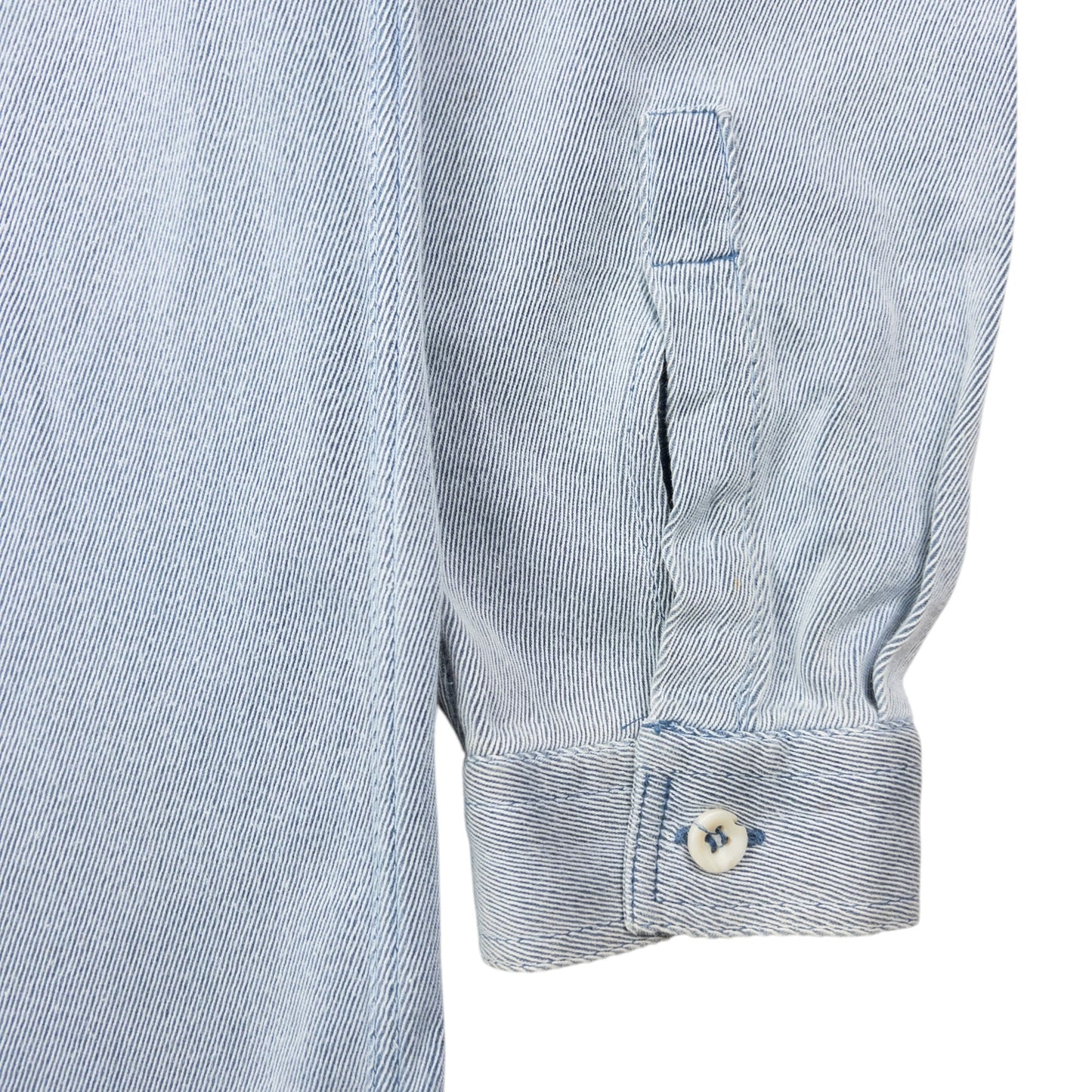 Vintage 90s Armani Jeans Long Sleeve Button Up Shirt Size L | Large, Blue