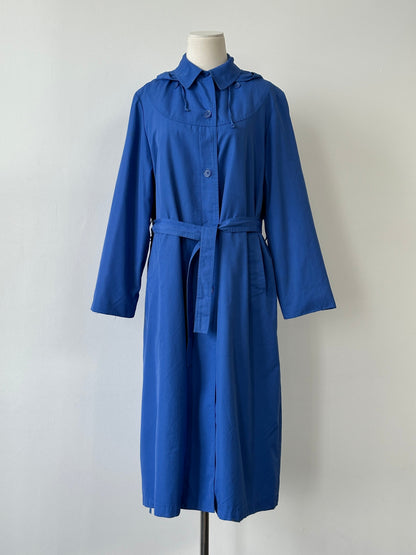 London Fogg 1980s Cotton Hooded Belted Trench - M