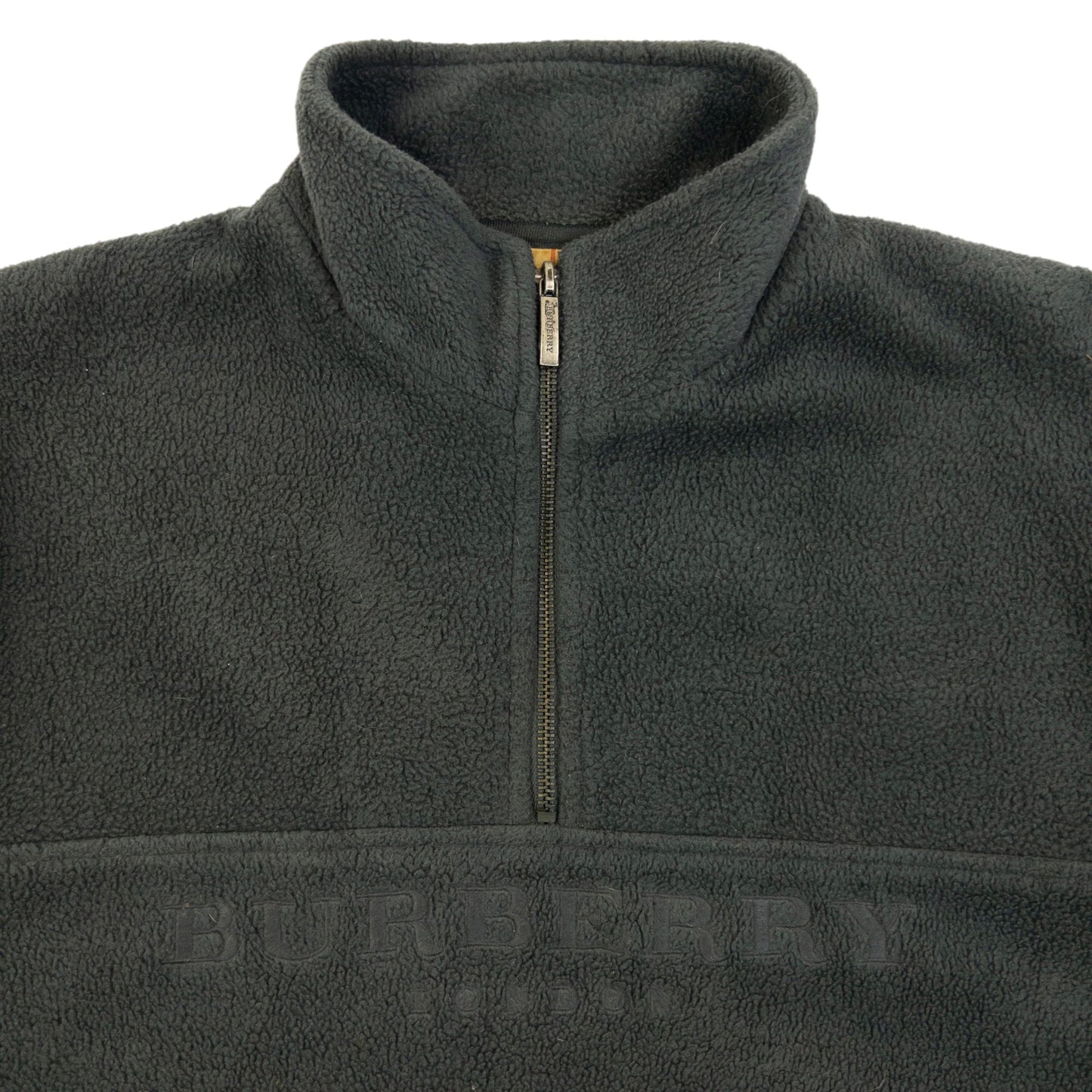 Vintage 2000s Burberry Q Zip Fleece Sweatshirt Size M | Medium, Grey