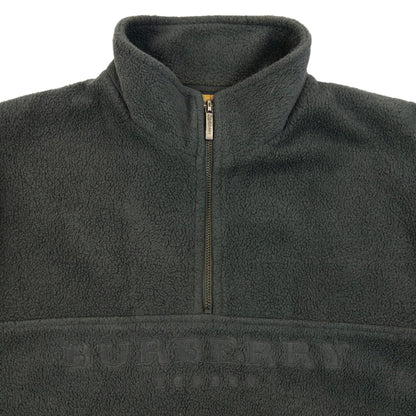 Vintage 2000s Burberry Q Zip Fleece Sweatshirt Size M | Medium, Grey