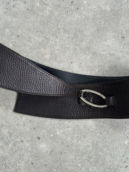 Rene Lezard 2000s Leather Chunky Belt - W32-34