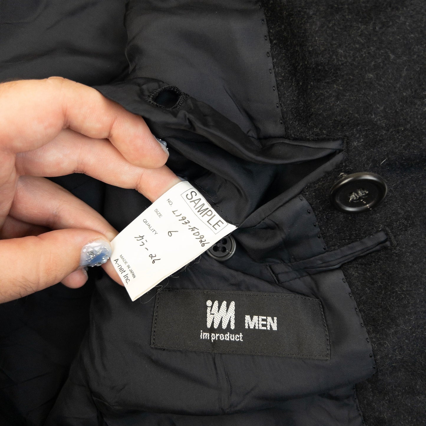 Vintage 2000s Issey Miyake MEN Button Up Wool Jacket SAMPLE Size | Medium, Black
