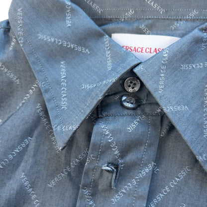 Vintage Versace Monogram Button Up Shirt Size M - Known Source