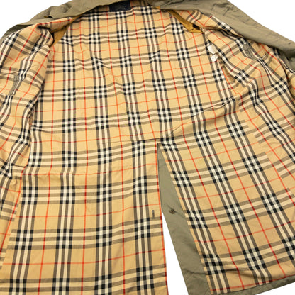 Vintage 90s Burberry Nova Check Lined Trench Jacket Size XL | XL, Green