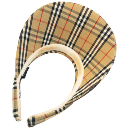 Vintage 2000s Burberry Nova Check Visor Hat Headband | O/S, Beige