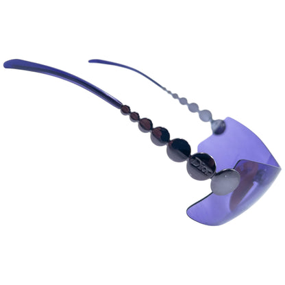 Vintage 2000s Dior By John Galliano Millennium Rimless Shield Sunglasses | O/S, Purple