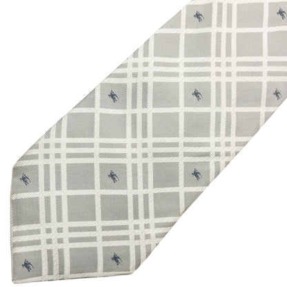 Vintage 2000s Burberry Nova Check Monogram Silk Tie | O/S, Grey