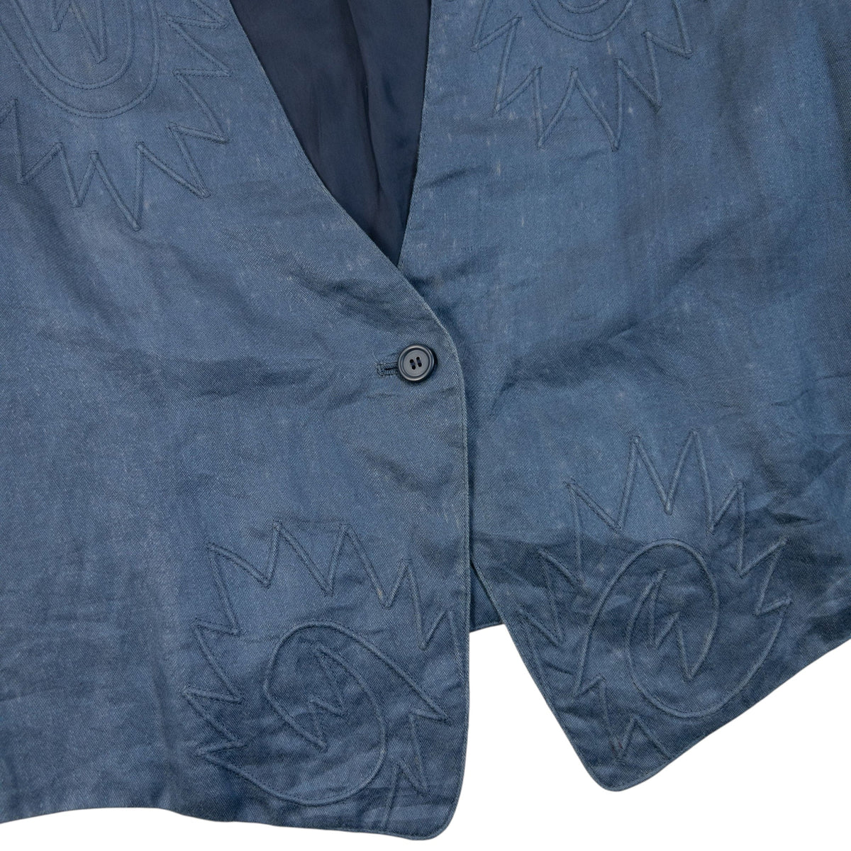 Vintage 80s Issey Miyake Embroidered Jacket Womens Size M | Medium, Blue