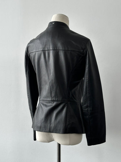 Armani Jeans Double Zip Leather Jacket - XS-S