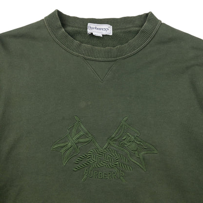Vintage 80s Burberry Embroidered Sweatshirt Size S
