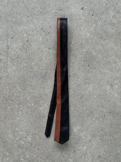 Vintage 2000s Two Tone Leather Skinny Tie