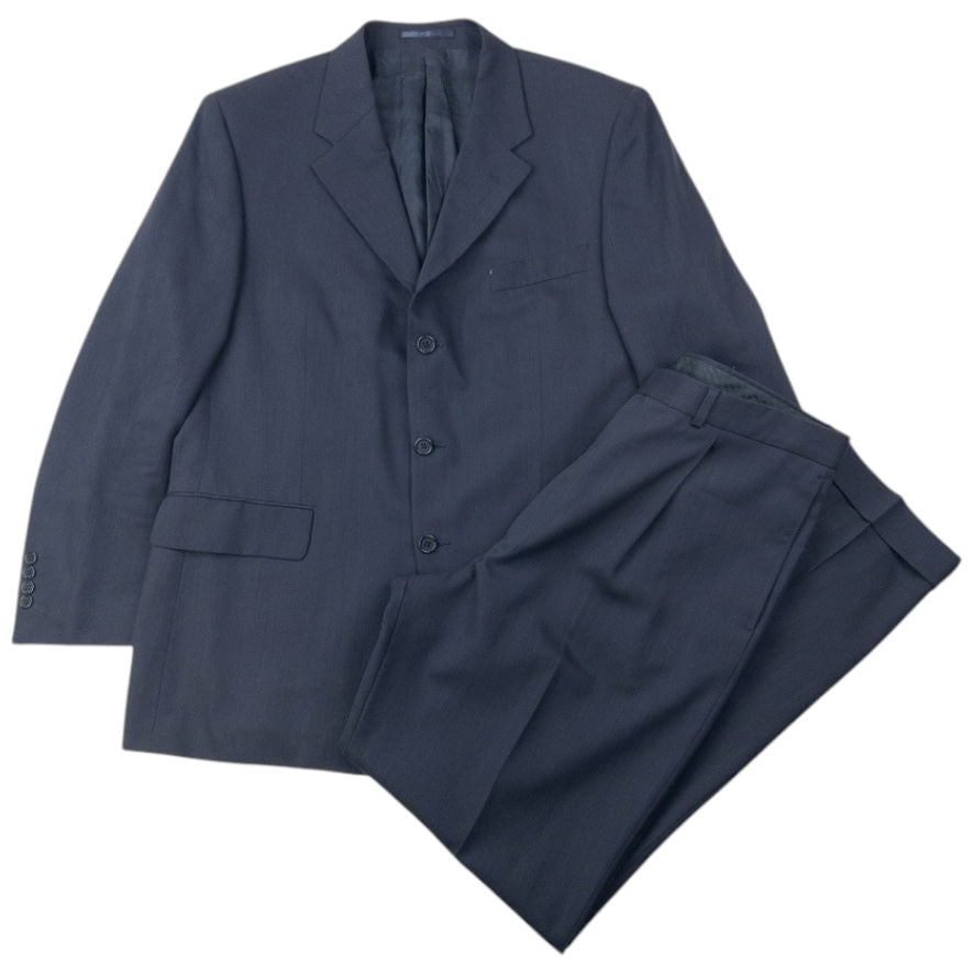Vintage 90s YSL Yves Saint Laurent Jacket & Trousers Suit Set Size XL | XL, Navy