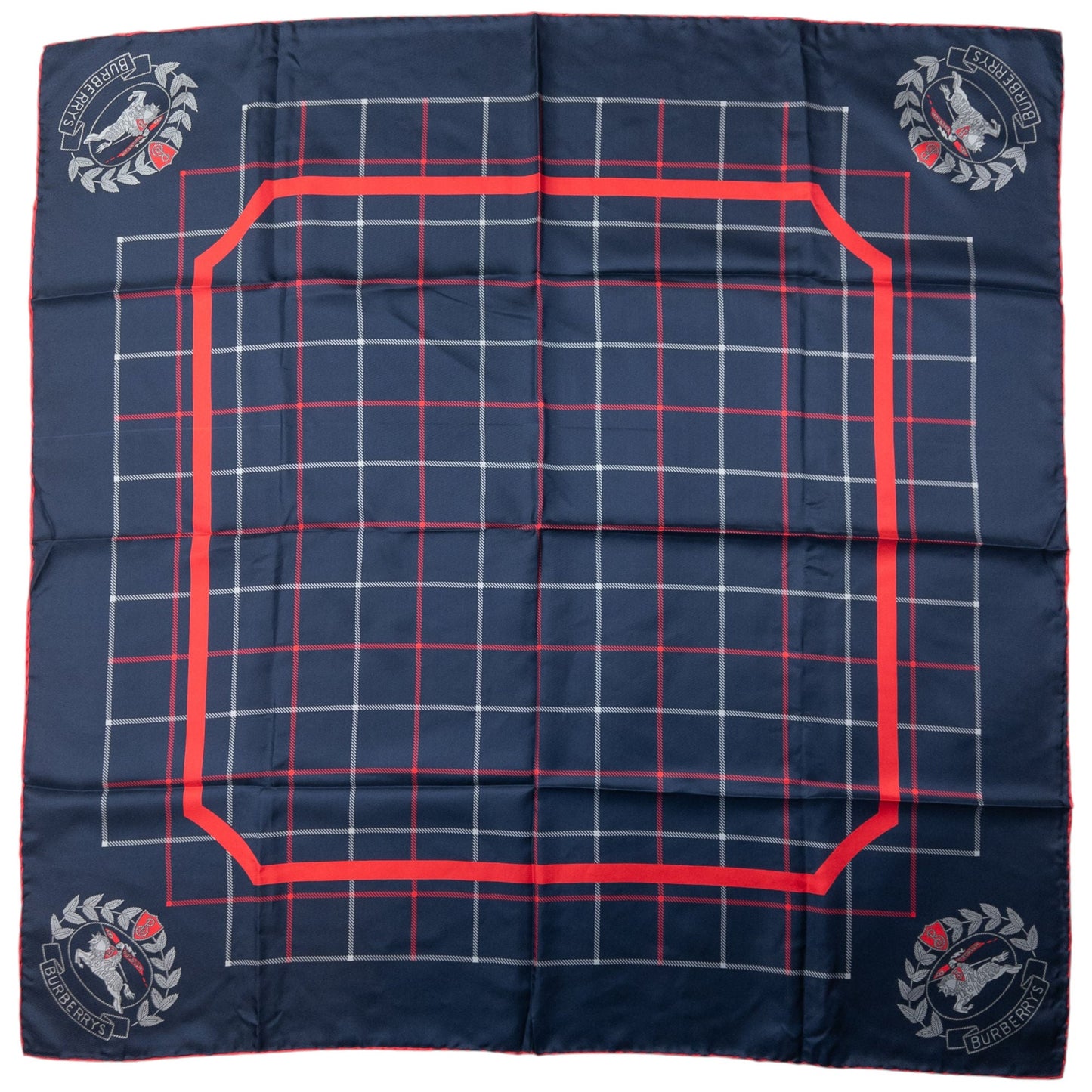 Vintage Burberry Nova Check Silk Scarf