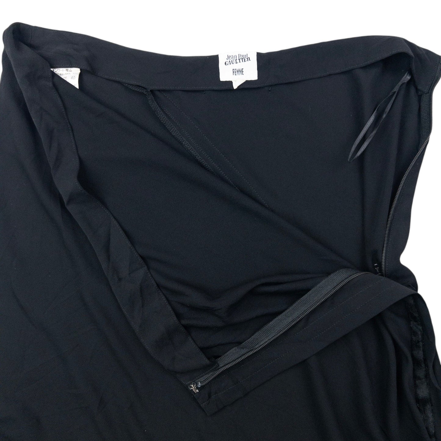 Vintage 2000s Jean Paul Gaultier Femme Asymmetric Skirt Womens Size W27 | W27, Black