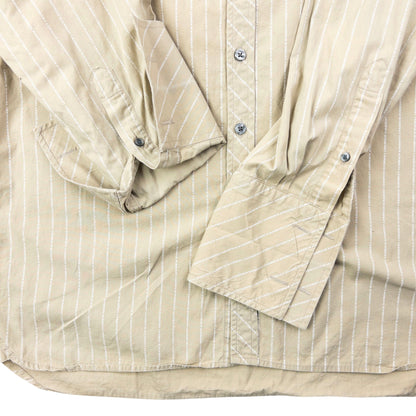Vintage 2000s Burberry Monogram Long Sleeve Button Up Shirt Size L | Large, Beige