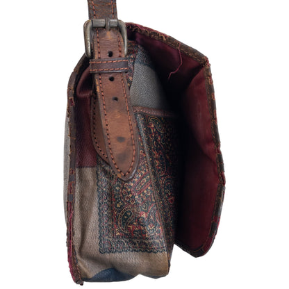 Vintage 80s CP Company Leather Paisley Crossbody Bag | O/S, Multi