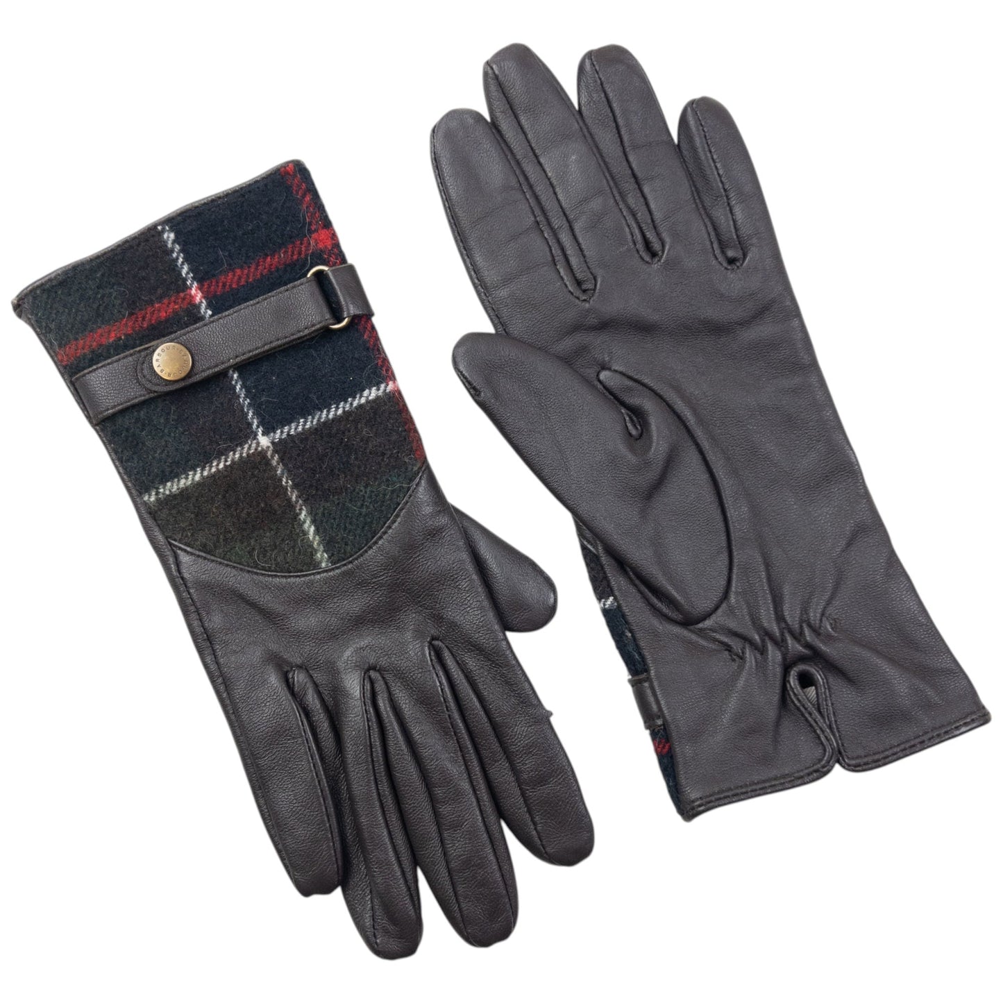 Vintage Barbour Leather Gloves Womens Size M | O/S, Brown
