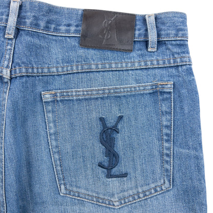Vintage 2000s YSL Yves Saint Laurent Embroidered Denim Jeans Size W36 | W36, Blue