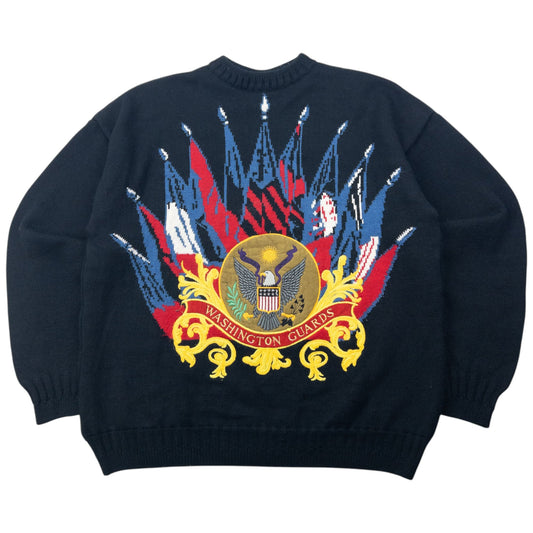 Vintage 90s Versace Jeans Couture Washington Guards Knit Jumper Size M