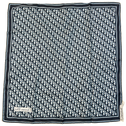 Vintage 2000s Dior Monogram Silk Scarf | O/S, Navy