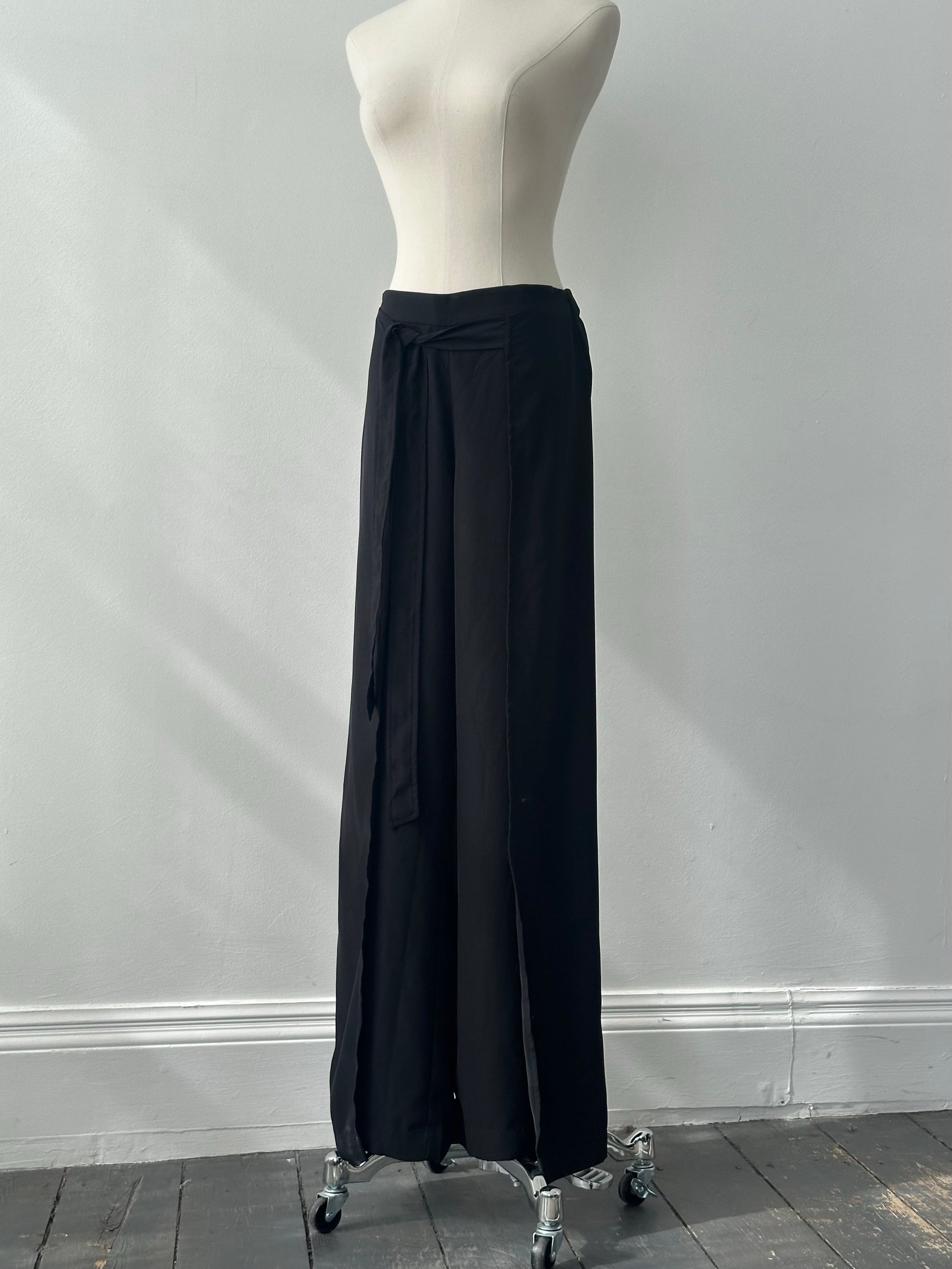 DKNY 2000s Wrap Overlay Wide Leg Trouser - W28-30