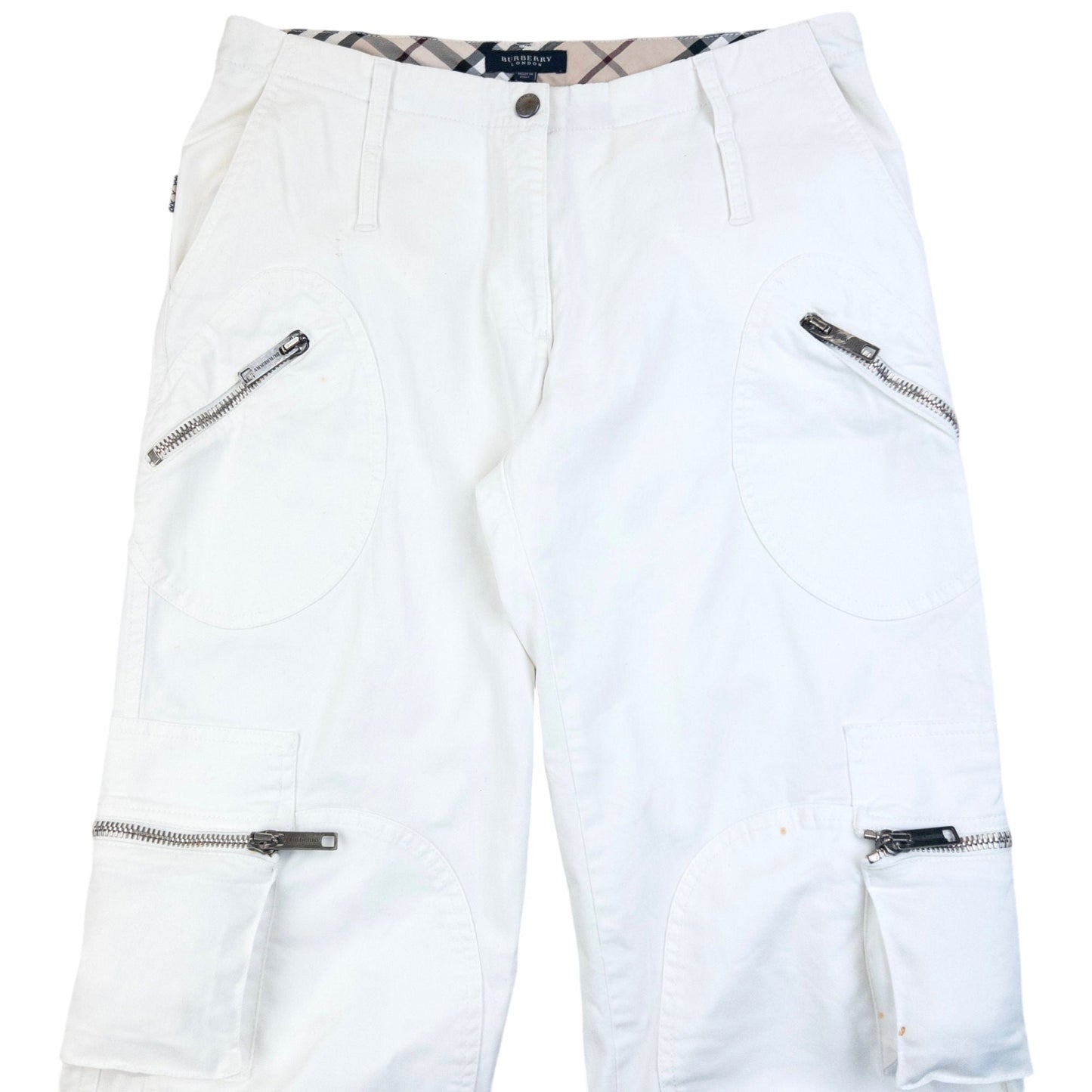 Vintage 2000s Burberry Cargo Trousers Size W31 | W31, White