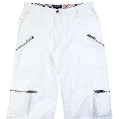 Vintage 2000s Burberry Cargo Trousers Size W31 | W31, White