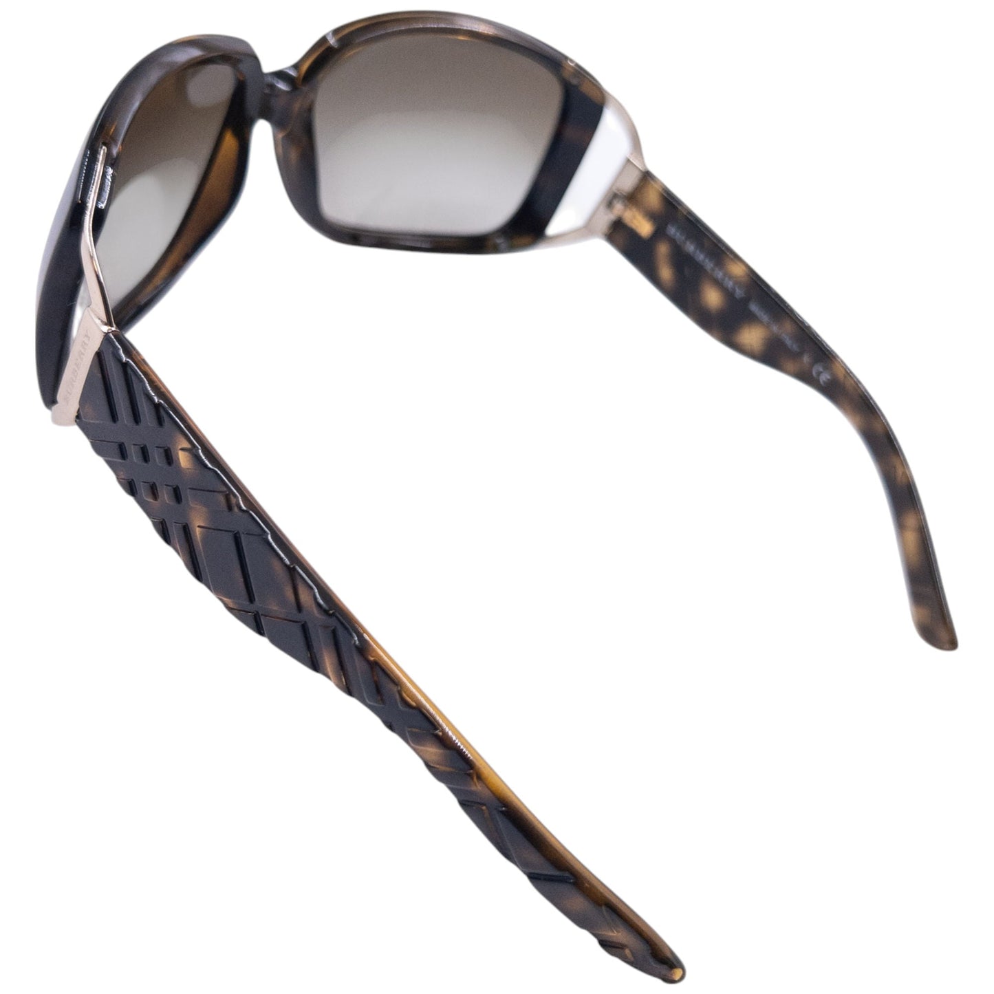 Vintage Burberry Nova Check Embossed Tortoise Shell Sunglasses