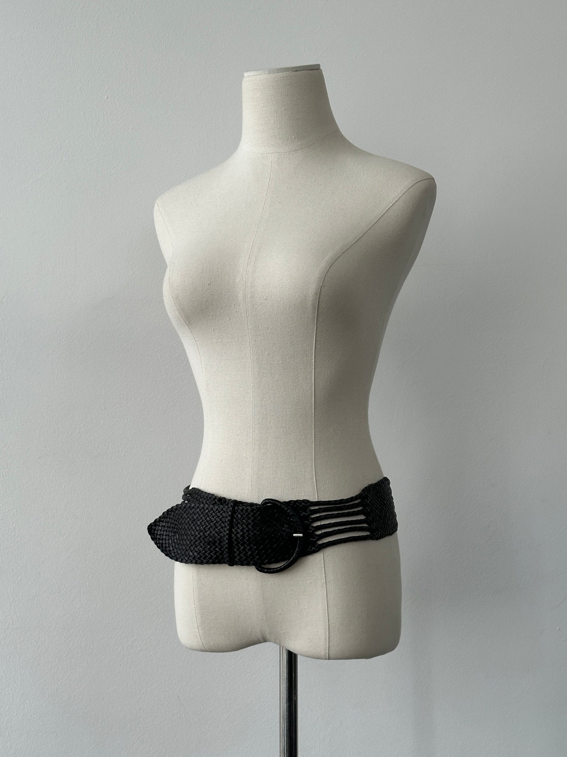 Nicole Farhi 1990s Woven Leather Chunky Belt - One size