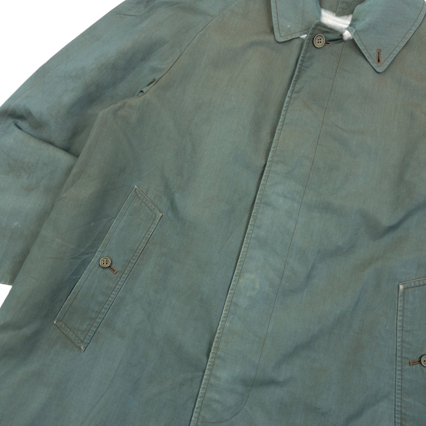 Vintage 90s Burberry Iridescent Trench Jacket Size M | Medium, Blue