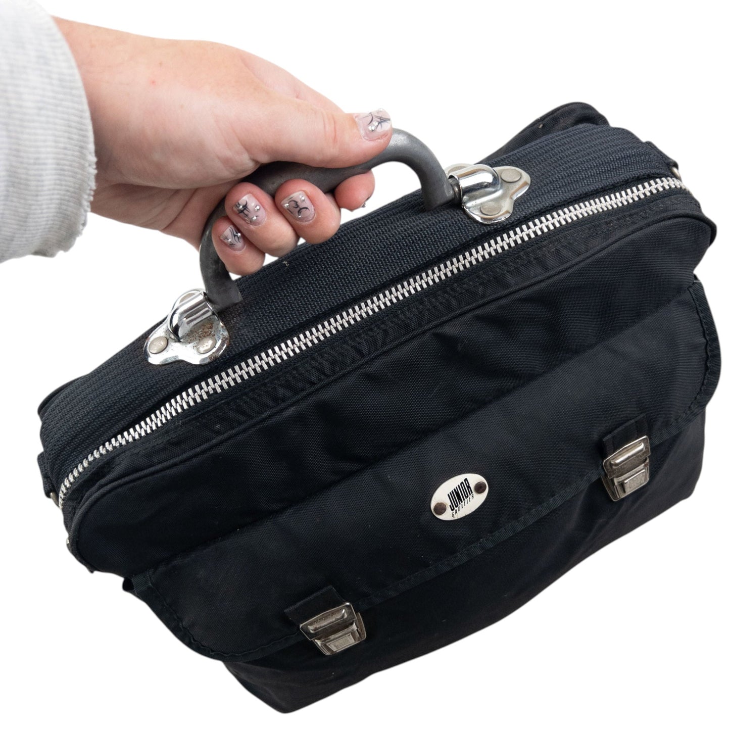 Vintage 80s Gaultier JUNIOR Briefcase Bag | O/S, Black