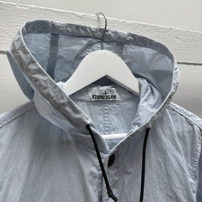 Stone Island Hooded Over Shirt in Light Blue (M) | Medium, Blue
