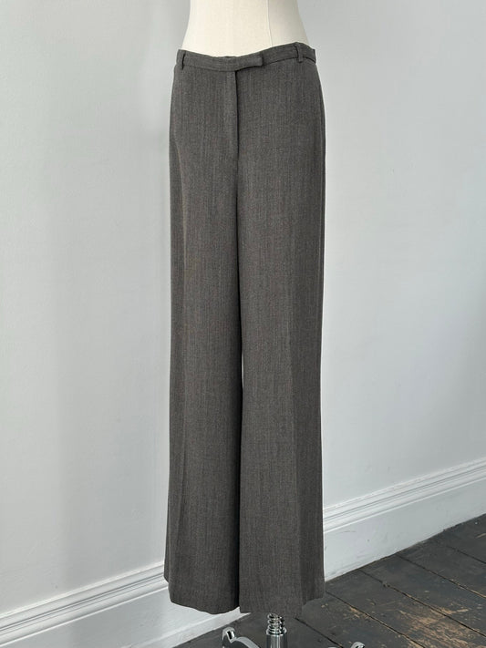 Calvin Klein 2000s Wool Wide Leg Tailored Trousers - W30