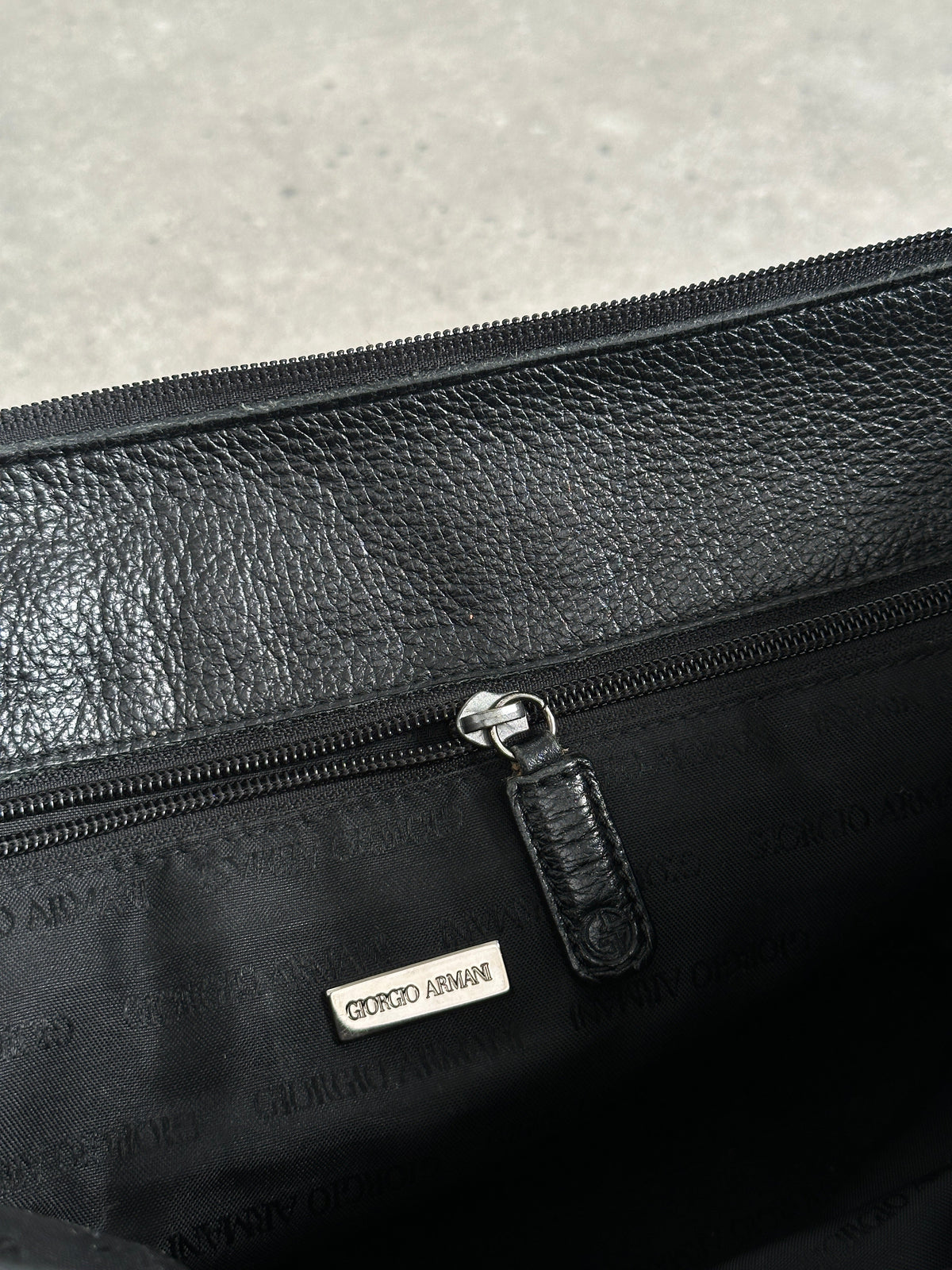 Giorgio Armani 1990s Leather Logo Crossbody Bag