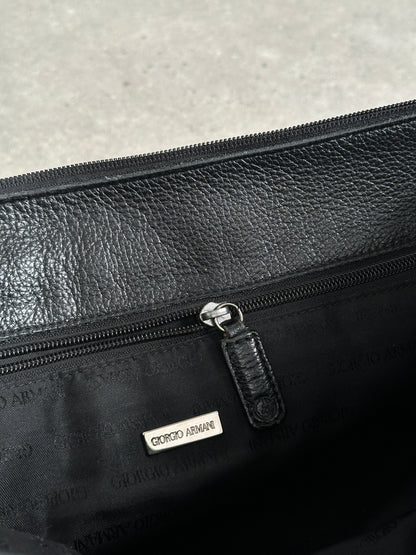 Giorgio Armani 1990s Leather Logo Crossbody Bag