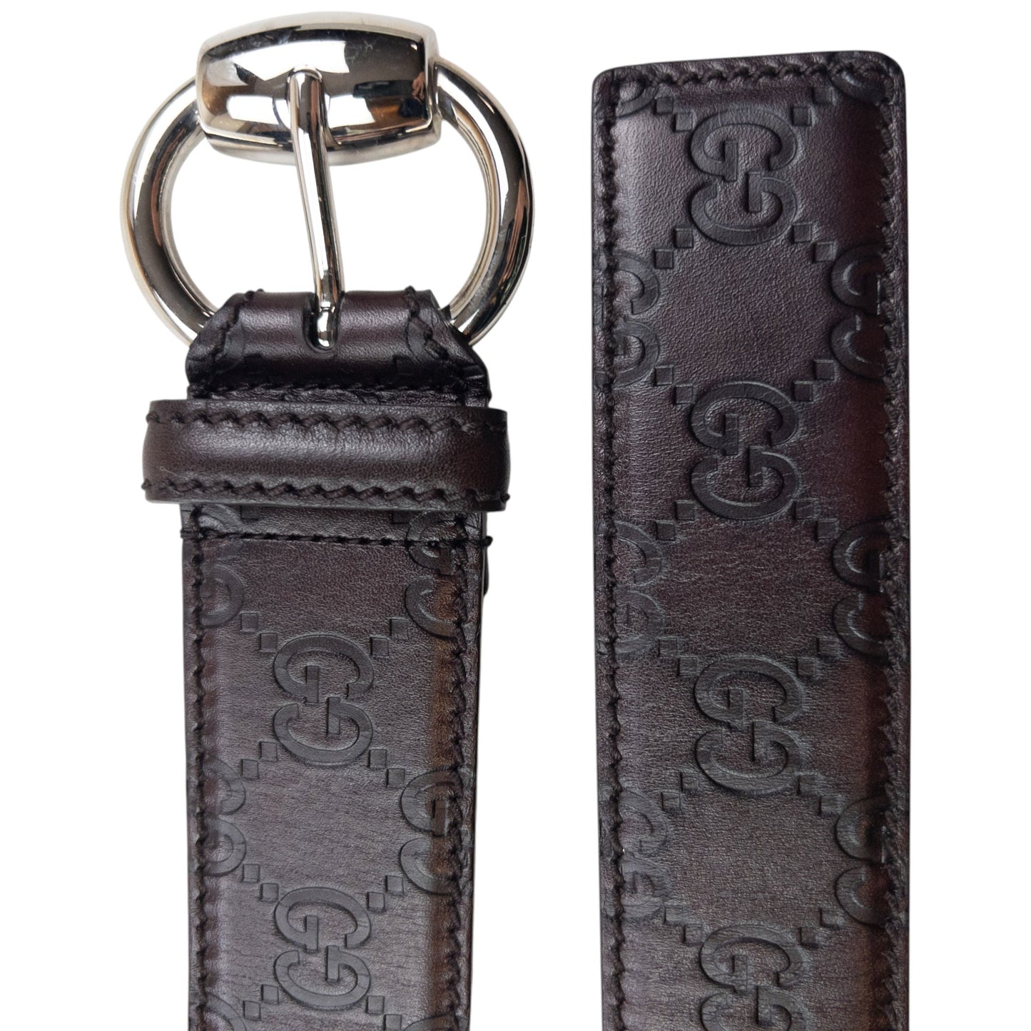 Vintage 2000s Gucci Embossed Monogram Leather Belt Size L | O/S, Brown