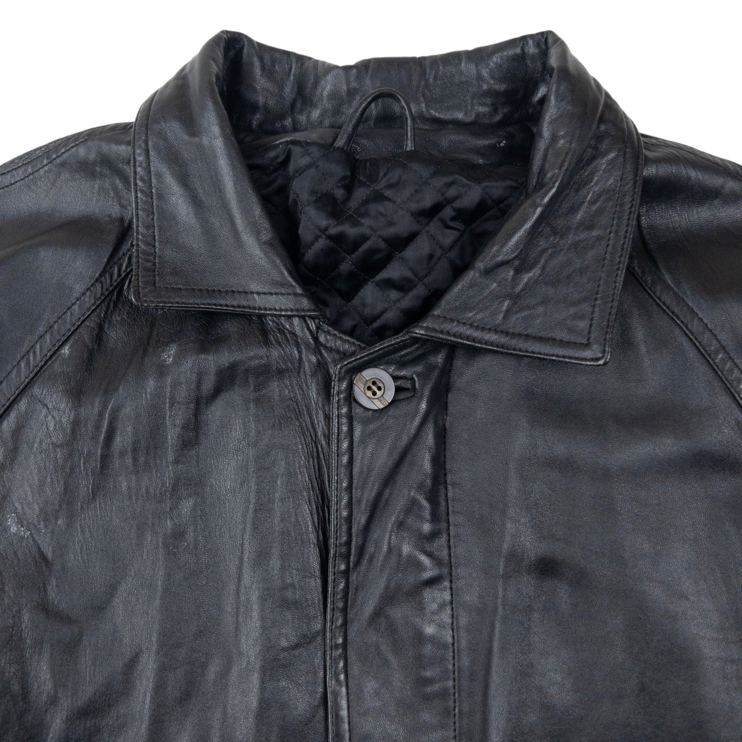 Vintage 80s Hugo Boss Zip Up Leather Jacket Size XXL | XXL, Black