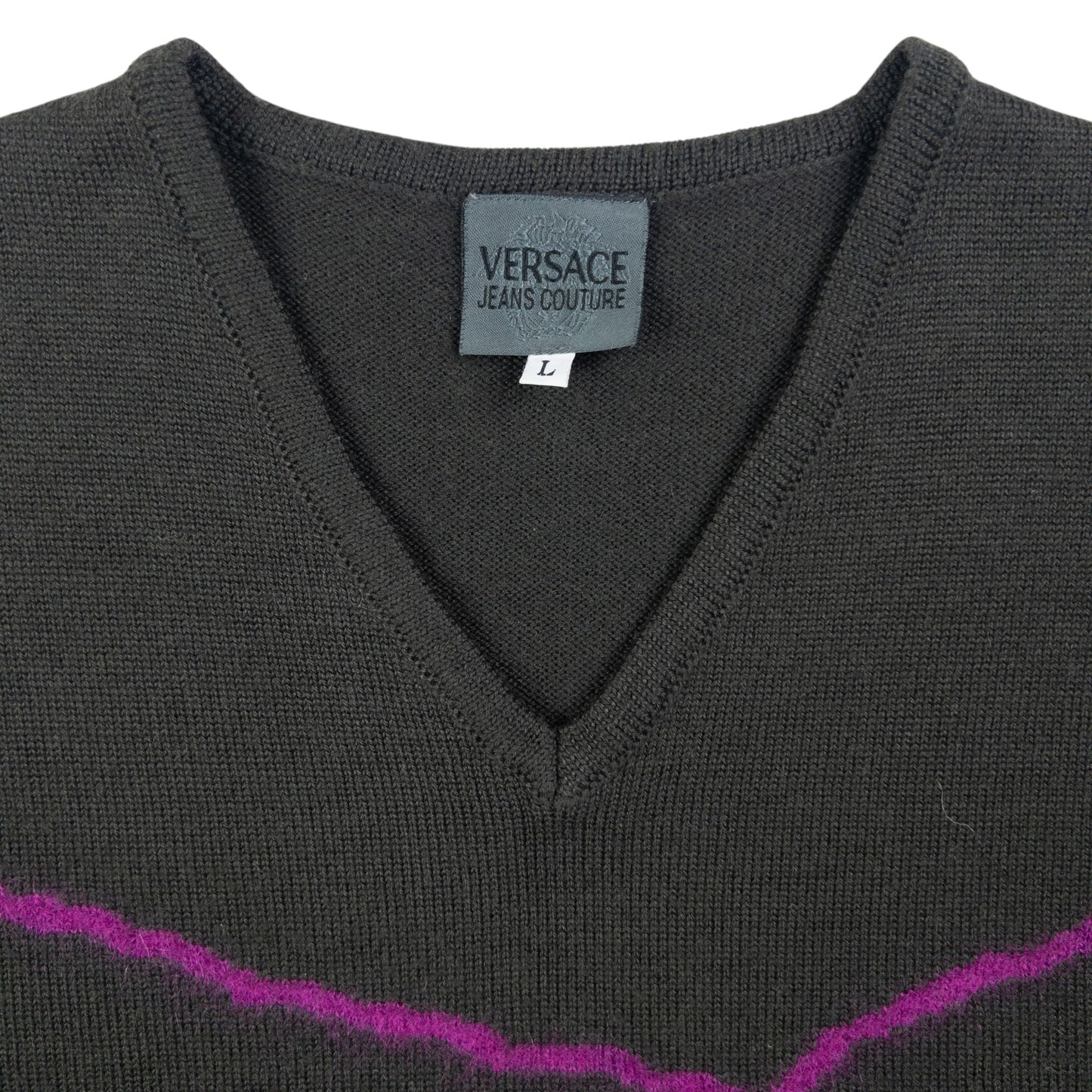 Vintage Versace Jeans Couture Cropped Sweater Vest Womens Size L