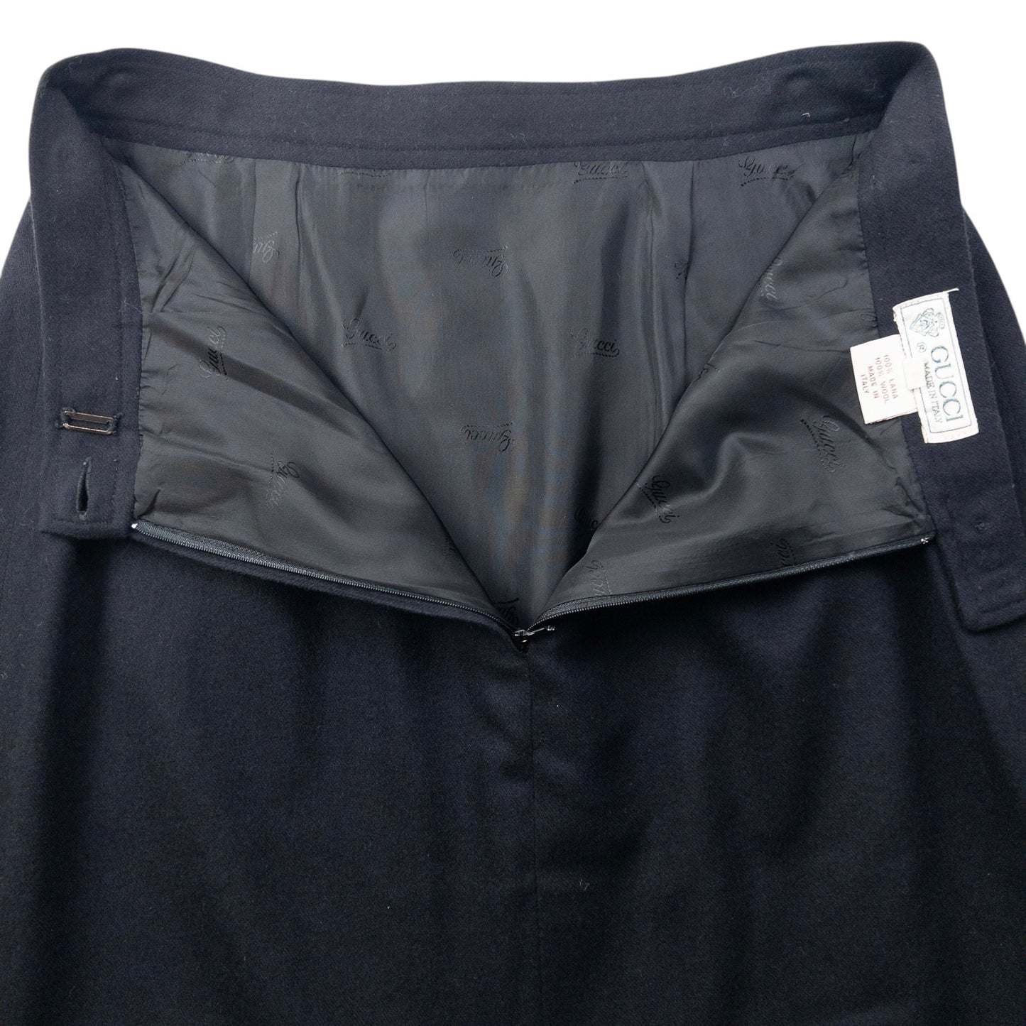 Vintage 80s Gucci Wool Skirt Womens Size W26 | W26, Black