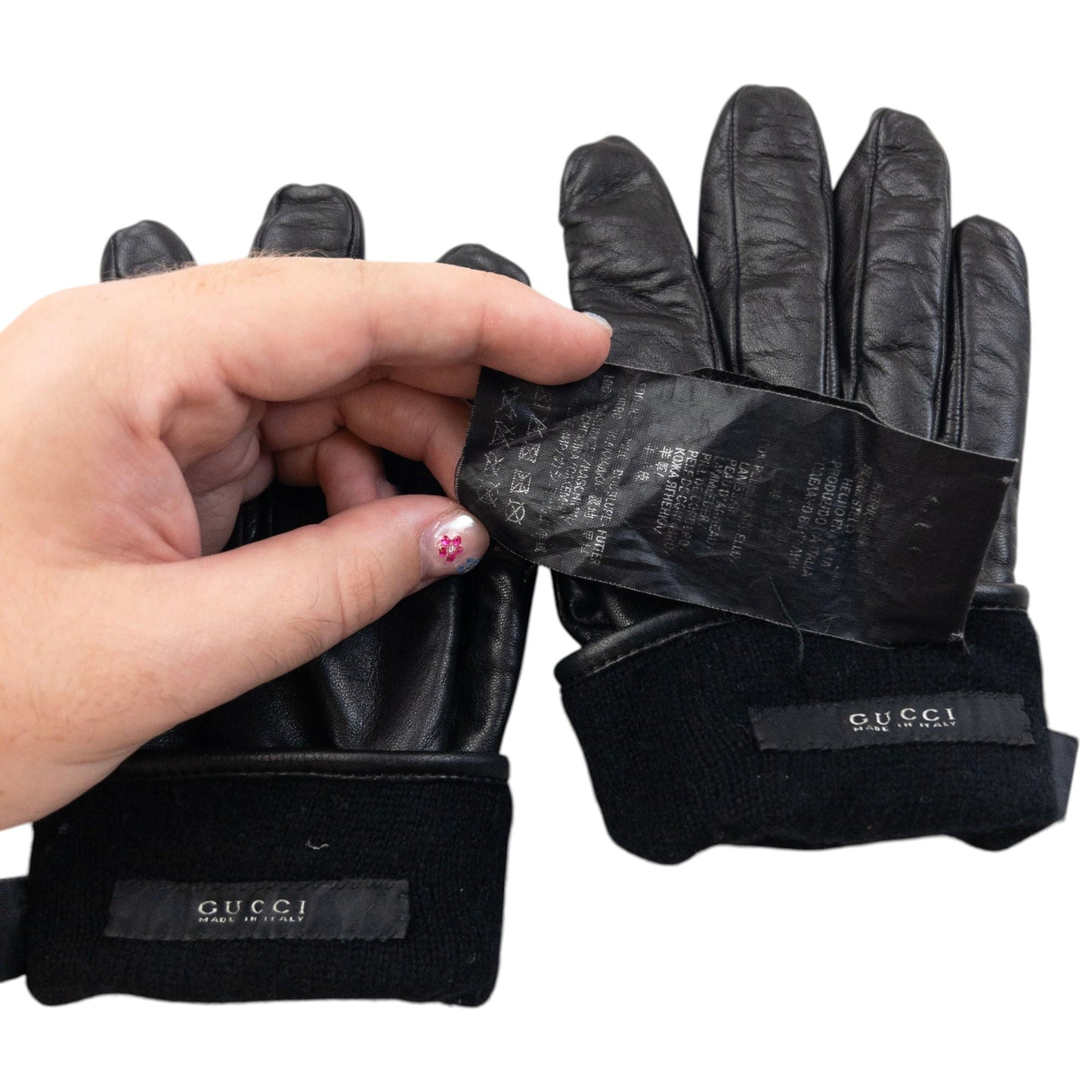 Vintage 2000s Gucci By Tom Ford Leather Gloves Womens Size S | O/S, Black