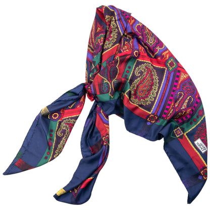 Vintage Gianni Versace Paisley Pattern Silk Scarf | O/S, Multicolour