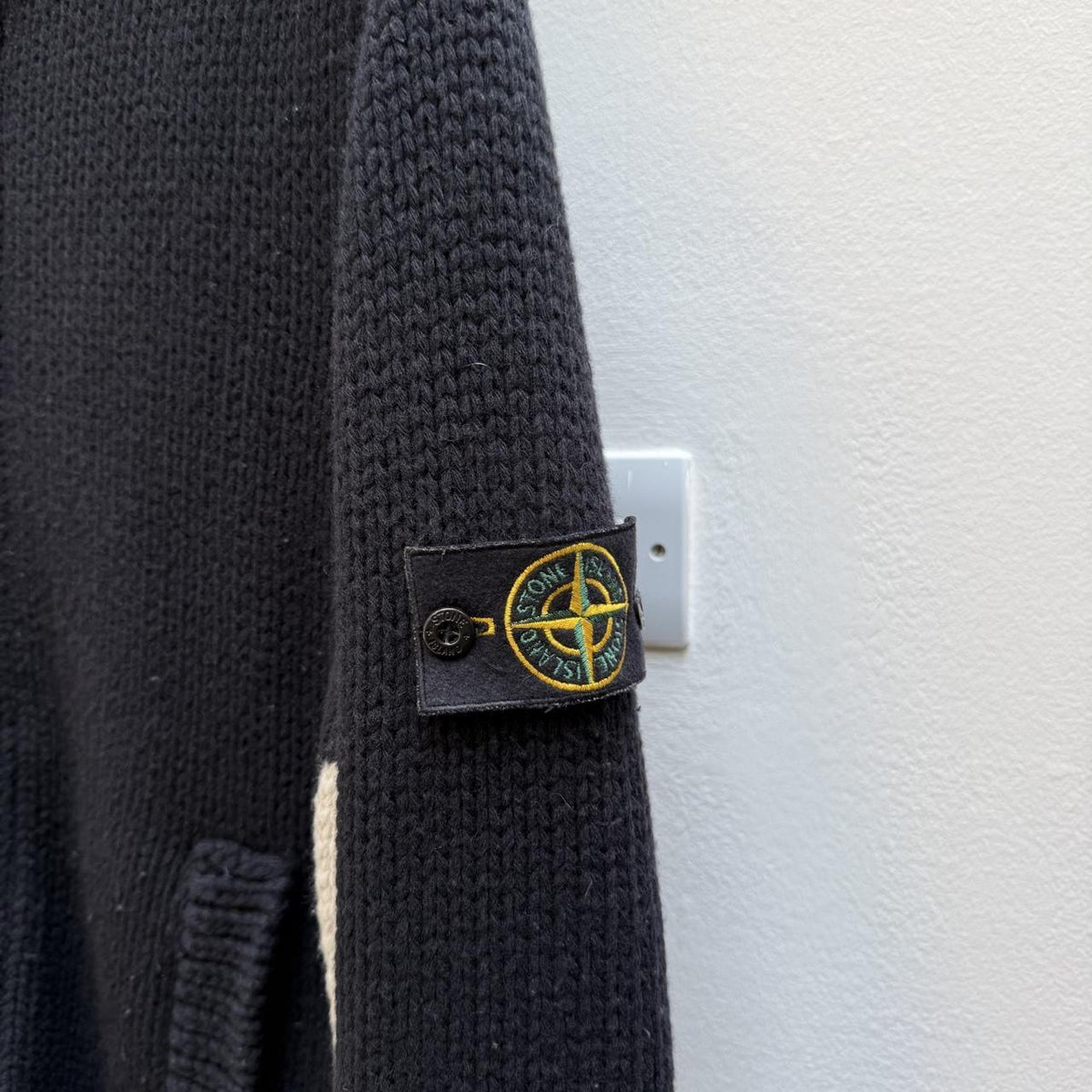 Stone Island Vintage Early 2000s Hooded Zip Knit Cardigan (L) | Medium, Black