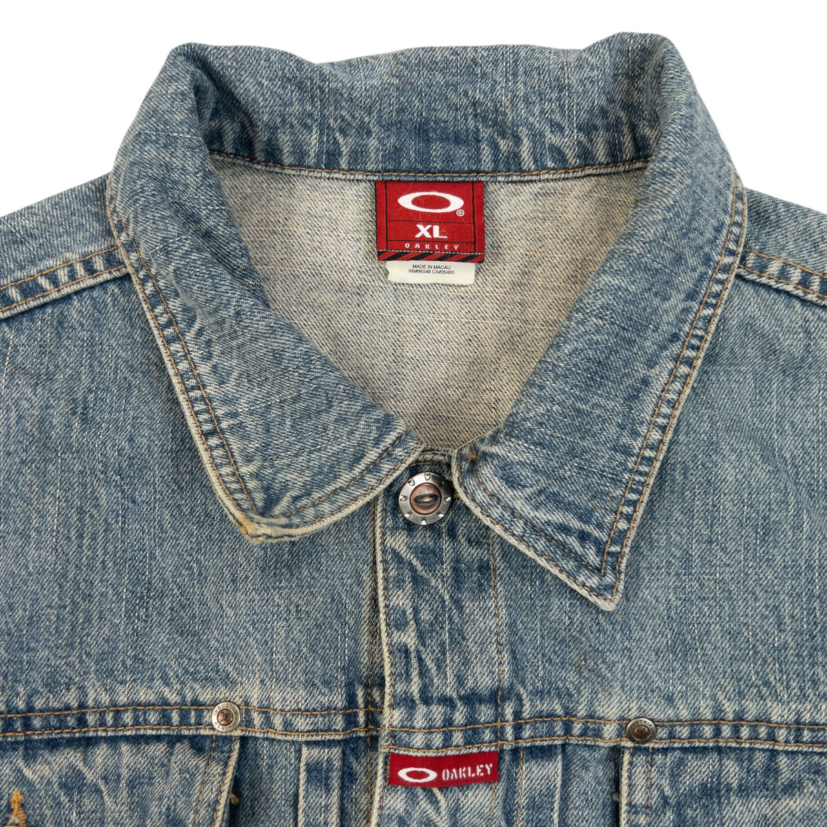 Vintage 90s Oakley Button Up Denim Jacket Size XL | XL, Blue