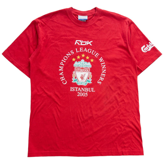 Vintage Liverpool Champions League Winners Reebok T Shirt Size S