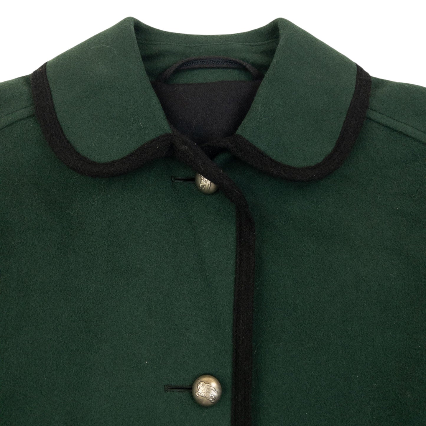 Vintage 90s Burberry Button Up Wool Jacket Size M | Medium, Green