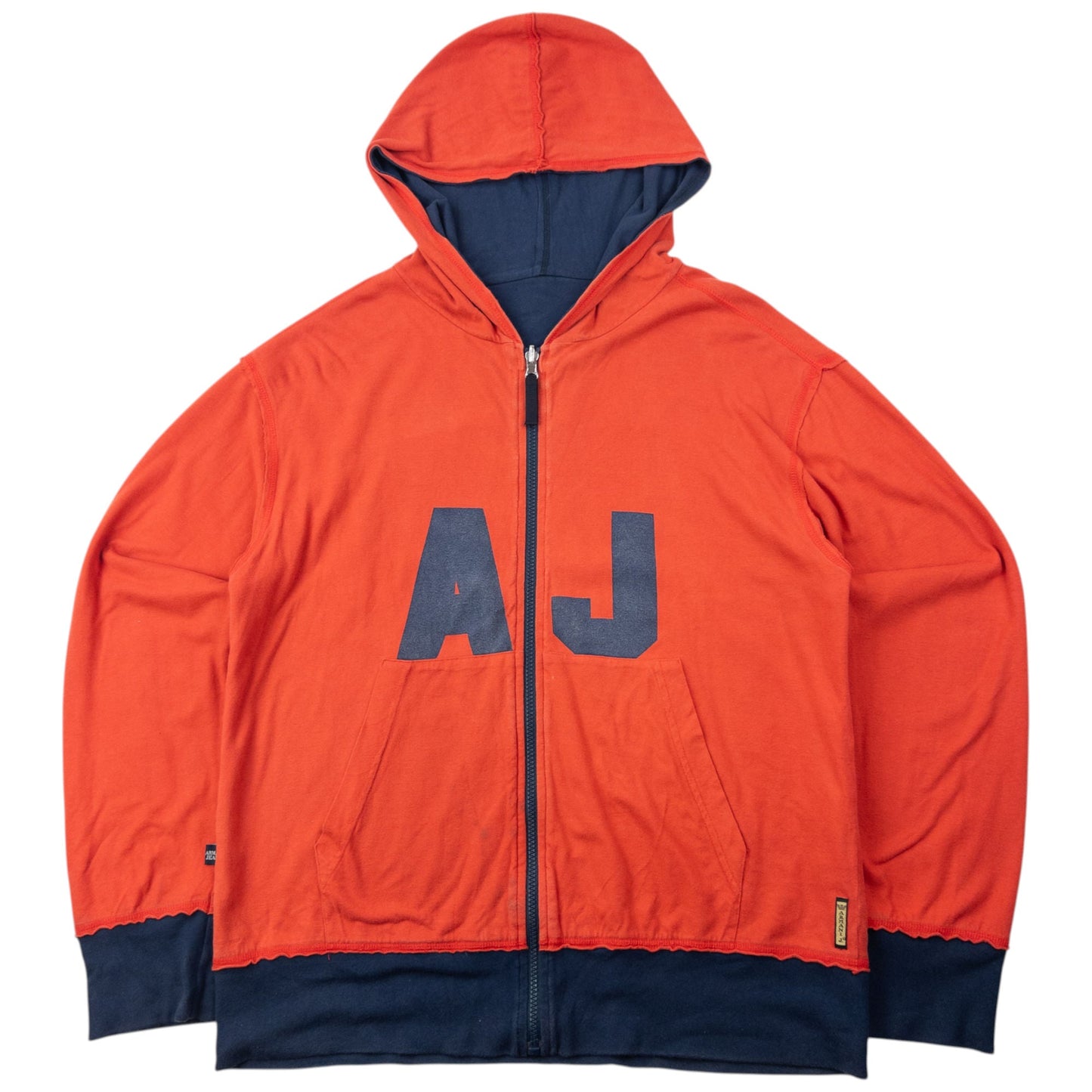 Vintage 2000s Armani Jeans Reversible Zip Up Hoodie Size M